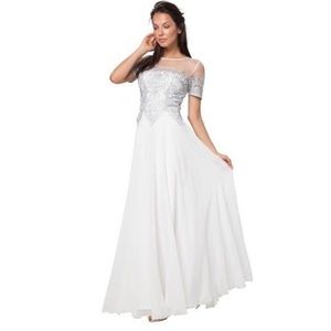 White and silver dress